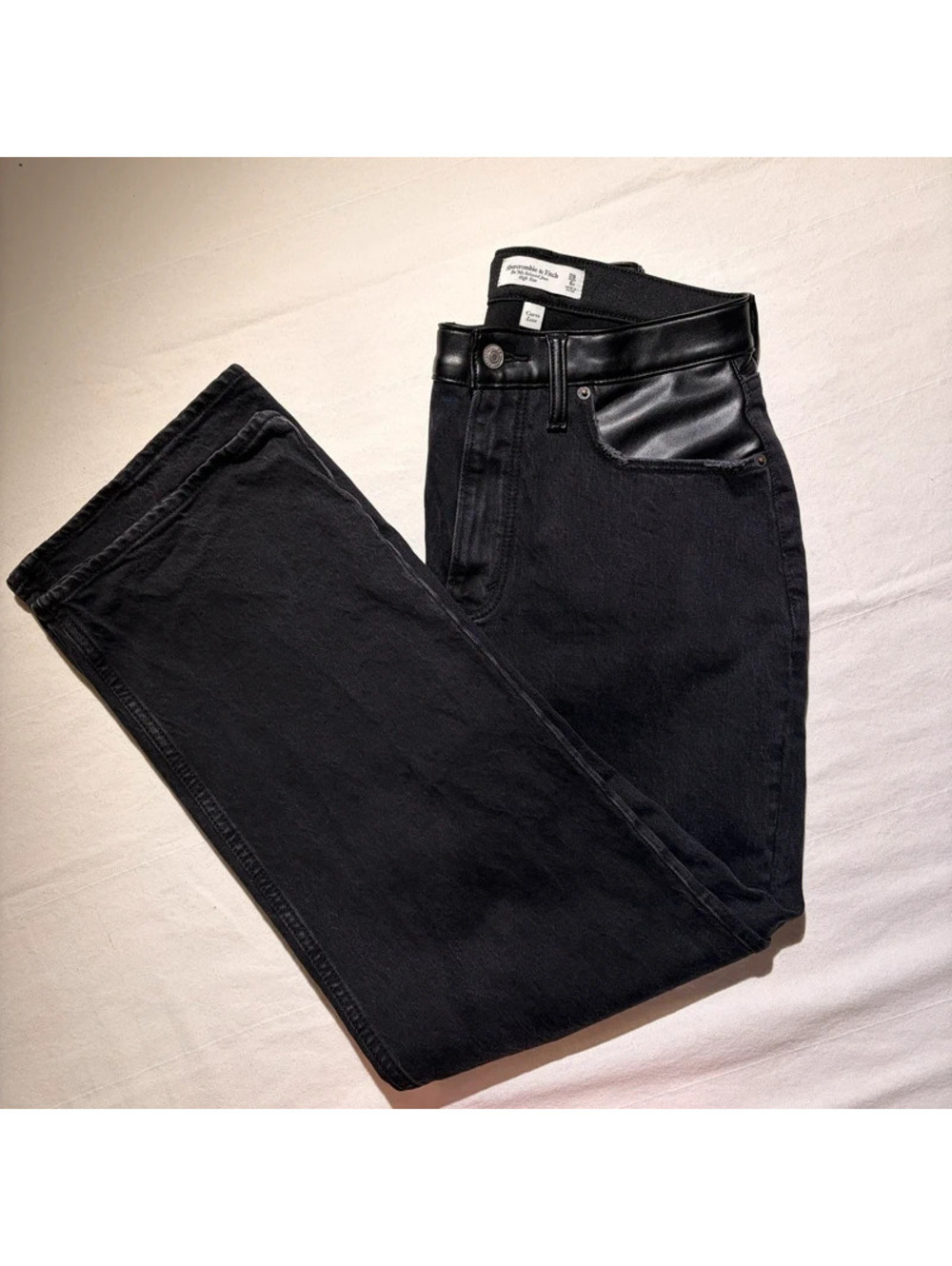 Abercrombie 90s Relaxed Jean Curve Love High Rise Black 28 6S